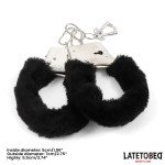 Esposas de Metal Furry con Pelo Negro