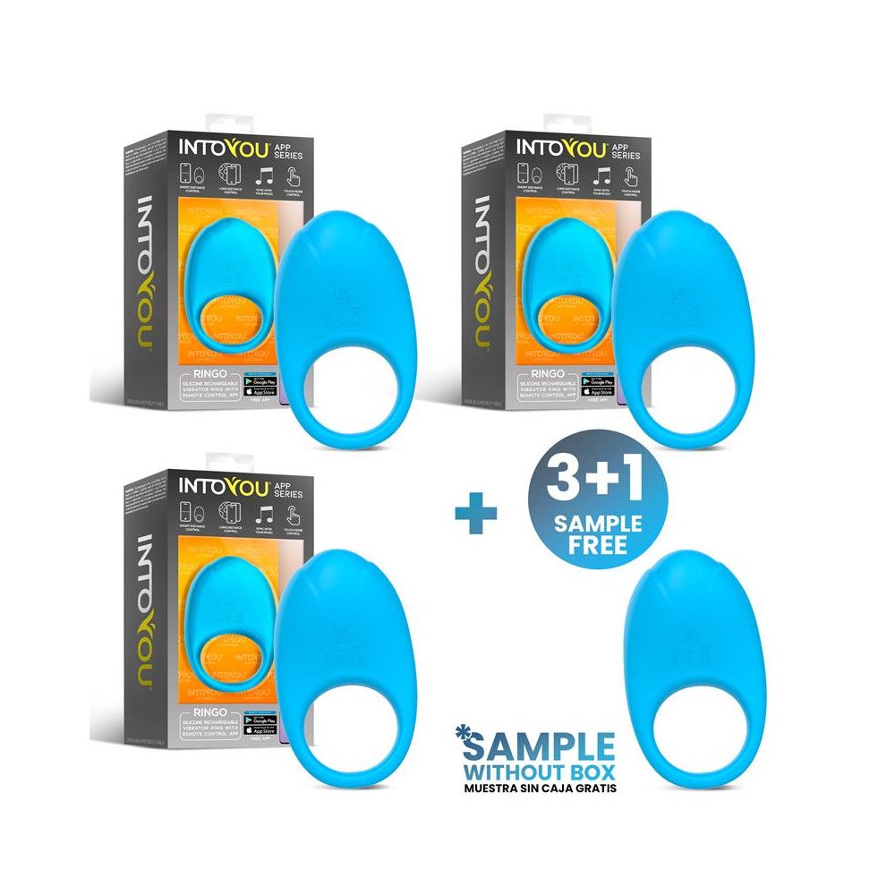Pack 3 Muestra Ringo Anillo Vibrador con APP Azul