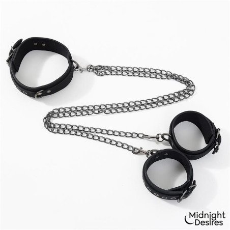 Collar con Esposas para Tobillos con Cadena