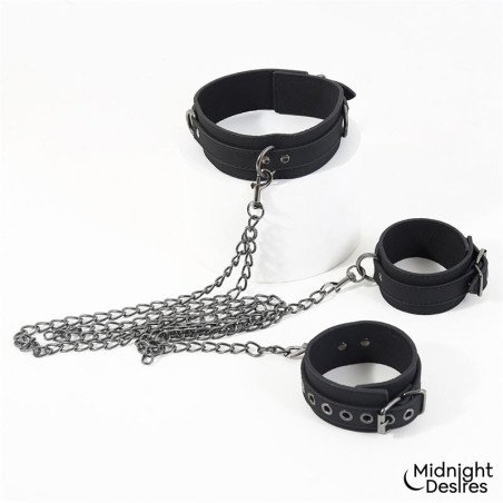 Collar con Esposas para Tobillos con Cadena