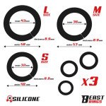 Set de 3 Anillos para el Pene Silicona S M y L