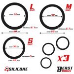 Set de 3 Anillos para el Pene Silicona S M y L
