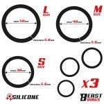Set de 3 Anillos para el Pene Silicona S M y L
