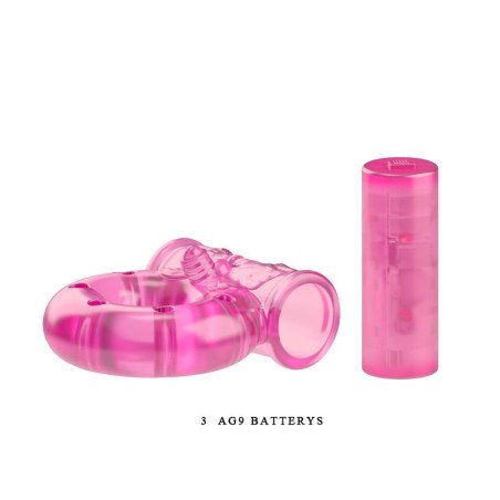 Baile Anillo Vibrador con Preservativo Color Rosa
