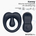 Kenny Anillo Vibrador con Estimulador de Clitoris y APP Azul Noche