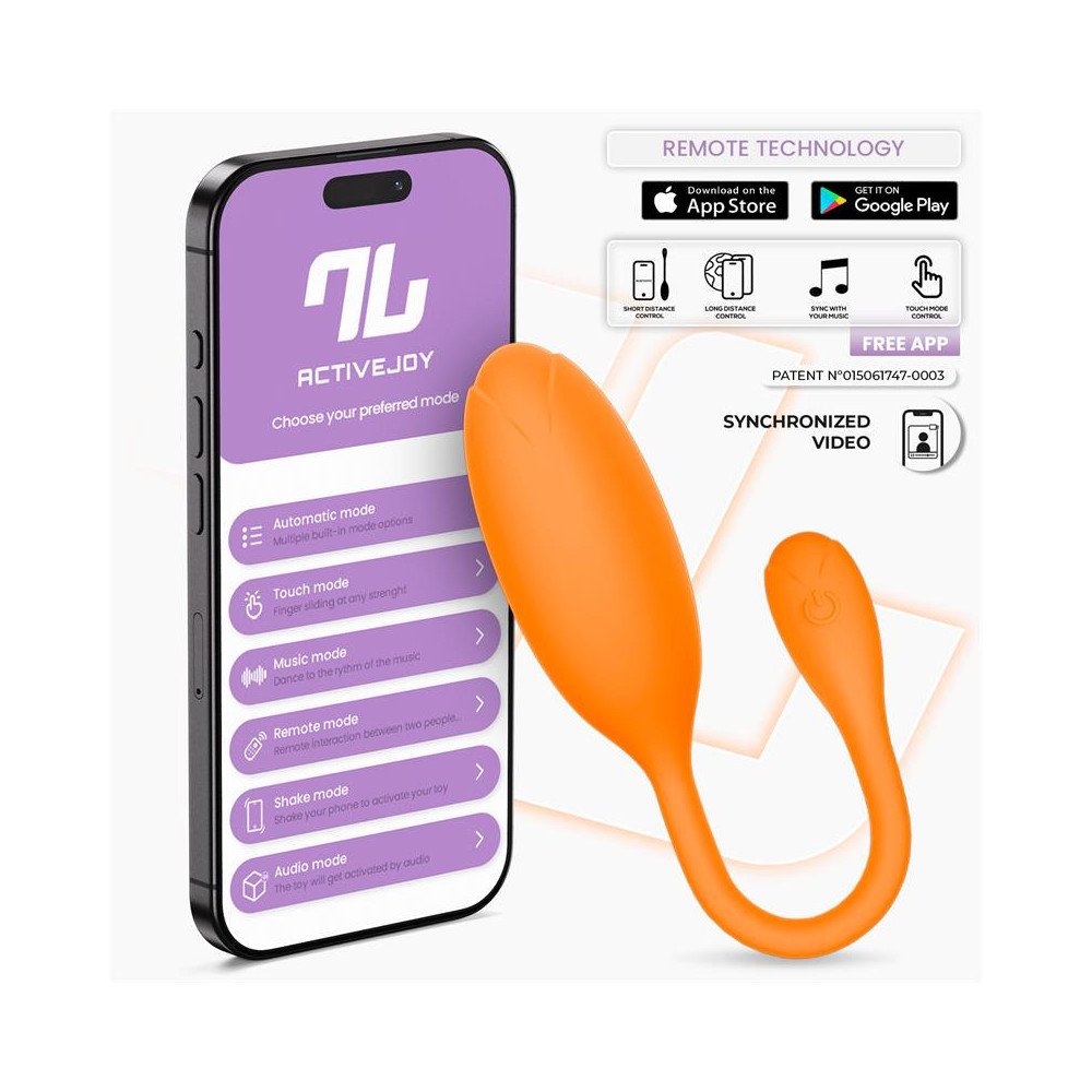 Logan Huevo Vibrador con APP Silicona Unibody Naranja