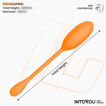 Logan Huevo Vibrador con APP Silicona Unibody Naranja