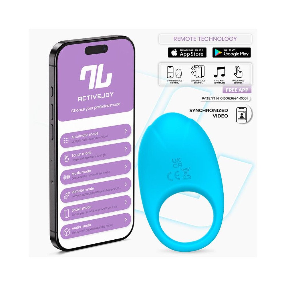 Ringo Anillo Vibrador con APP Unibody Azul