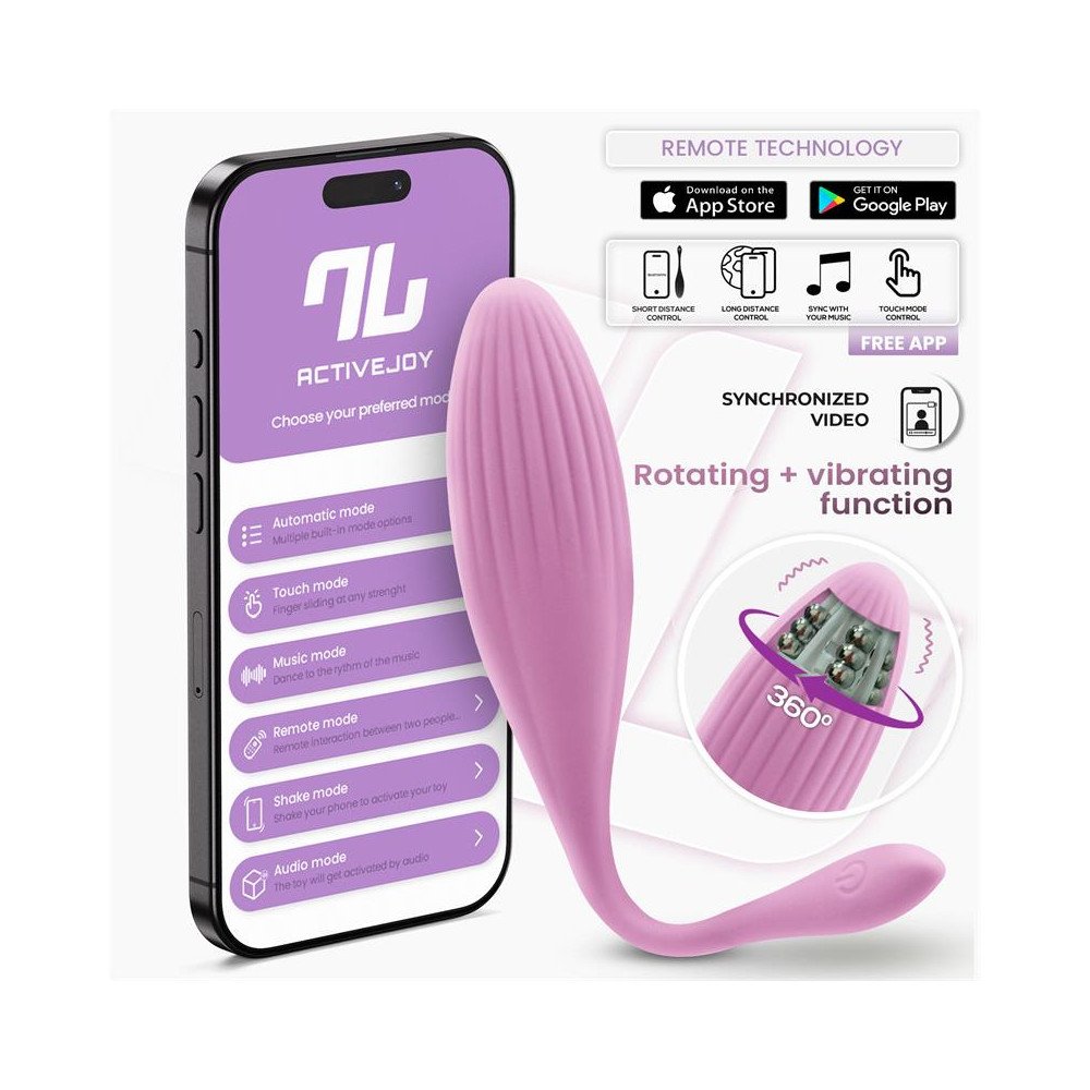 Huevo Vibrador con Bolas Internas con Rotacion y APP USB