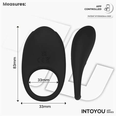 Ringo Anillo Vibrador con APP Unibody Negro