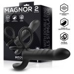 Magnor Dildo con Anillo Doble y Estimulador de Testiculos