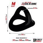 Anillo Triple Silicona Solida 44 38 35mm Talla M