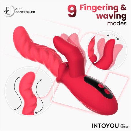 Tingly Vibrador con Finger y Movimiento Waving con APP