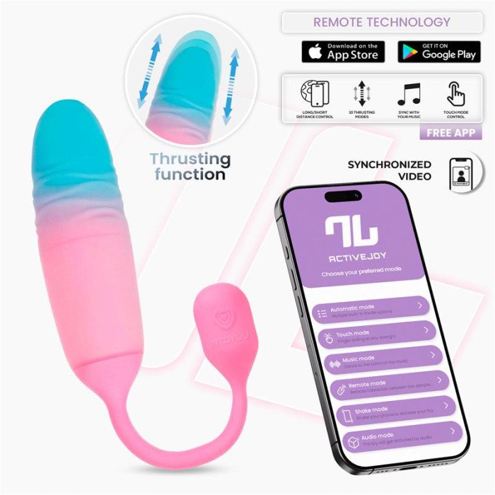 NexEgg Motion Huevo Vibrador con Thrusting App Rosa Turquesa