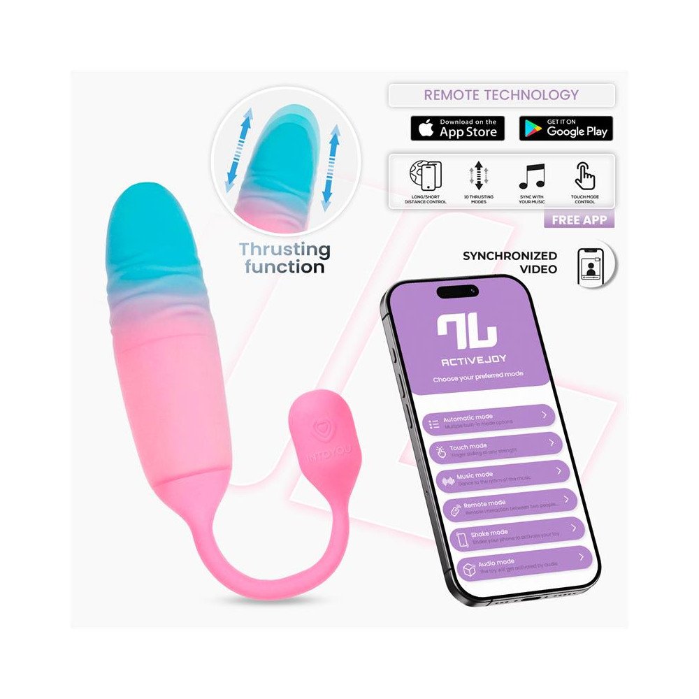NexEgg Motion Huevo Vibrador con Thrusting App Rosa Turquesa