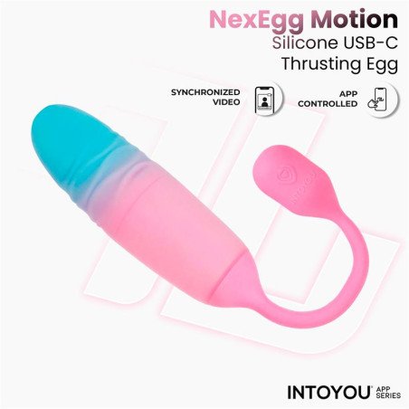 NexEgg Motion Huevo Vibrador con Thrusting App Rosa Turquesa