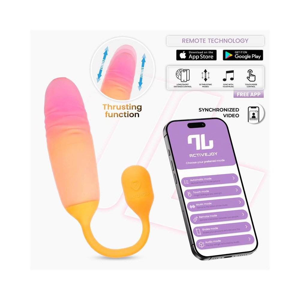 NexEgg Motion Huevo Vibrador con Thrusting App Naranja Rosa
