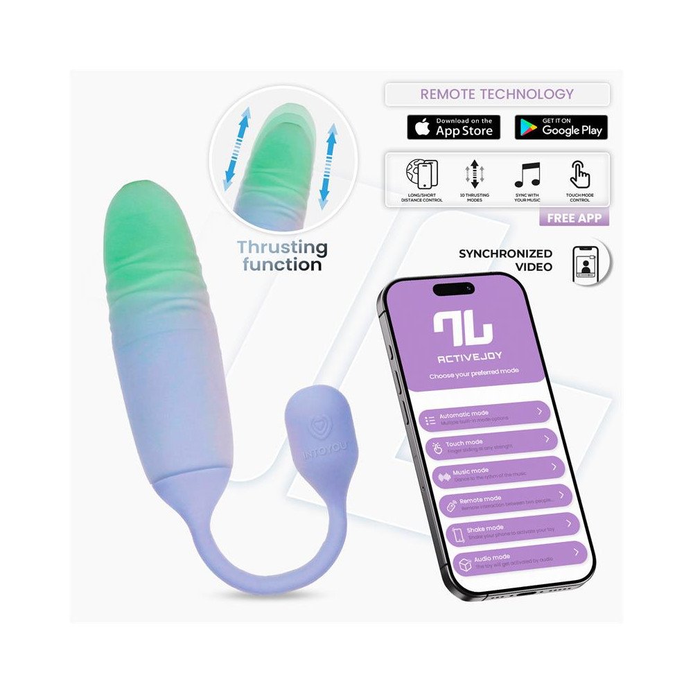 NexEgg Motion Huevo Vibrador con Thrusting App Lila Pistacho