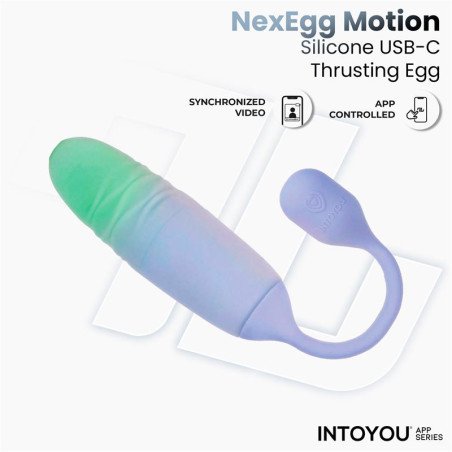 NexEgg Motion Huevo Vibrador con Thrusting App Lila Pistacho