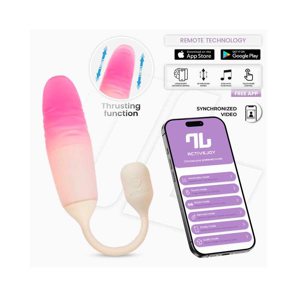 NexEgg Motion Huevo Vibrador con Thrusting App Beige Rosa