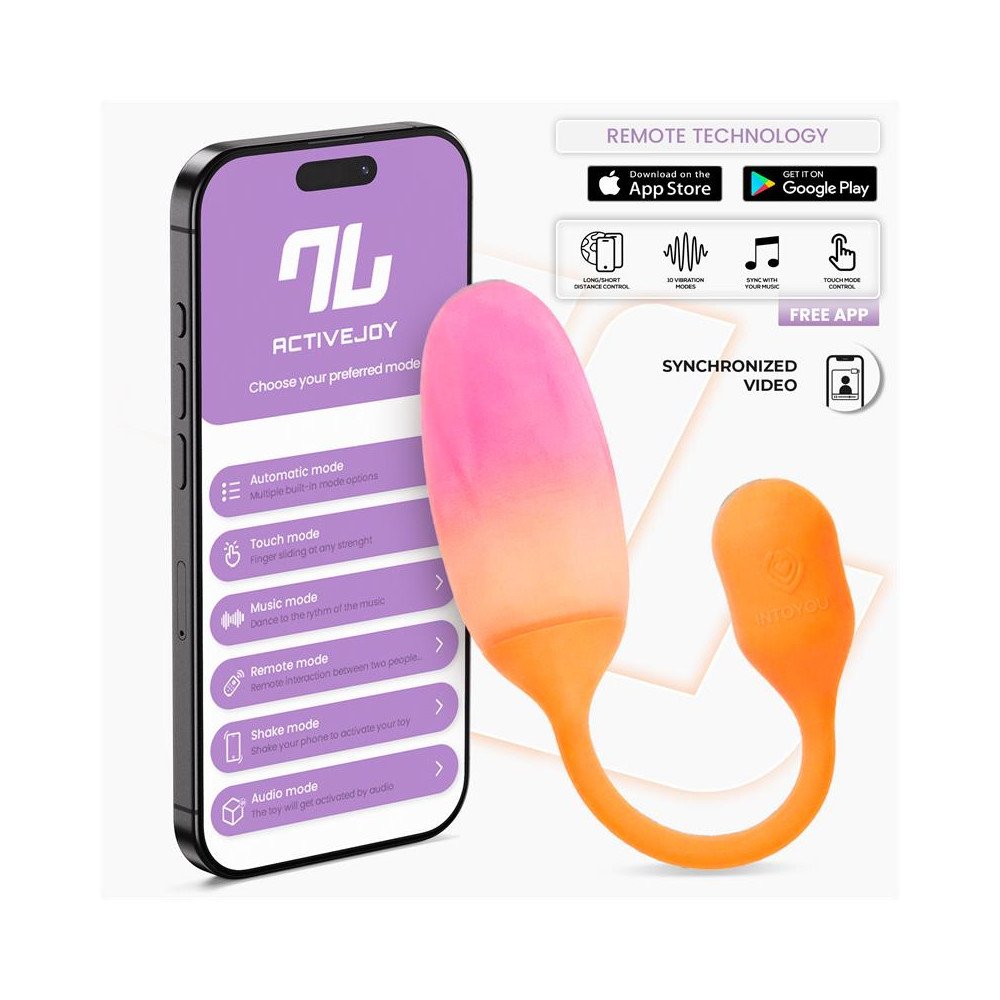 NexEgg Huevo Vibrador Silicona Doble Capa App Naranja Rosa