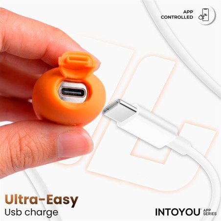 NexEgg Huevo Vibrador Silicona Doble Capa App Naranja Rosa