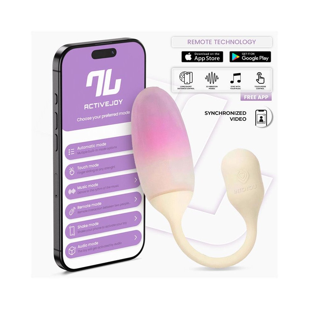 NexEgg Huevo Vibrador Silicona Doble capa App Beige Rosa