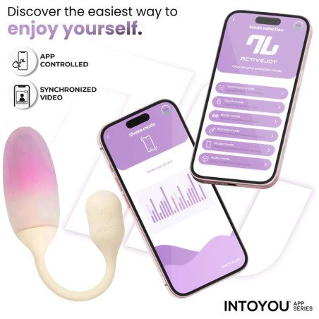 NexEgg Huevo Vibrador Silicona Doble capa App Beige Rosa