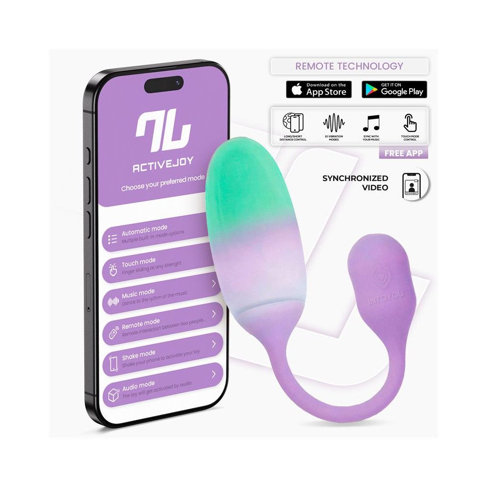 NexEgg Huevo Vibrador Silicona Doble capa con App Lila Pistacho