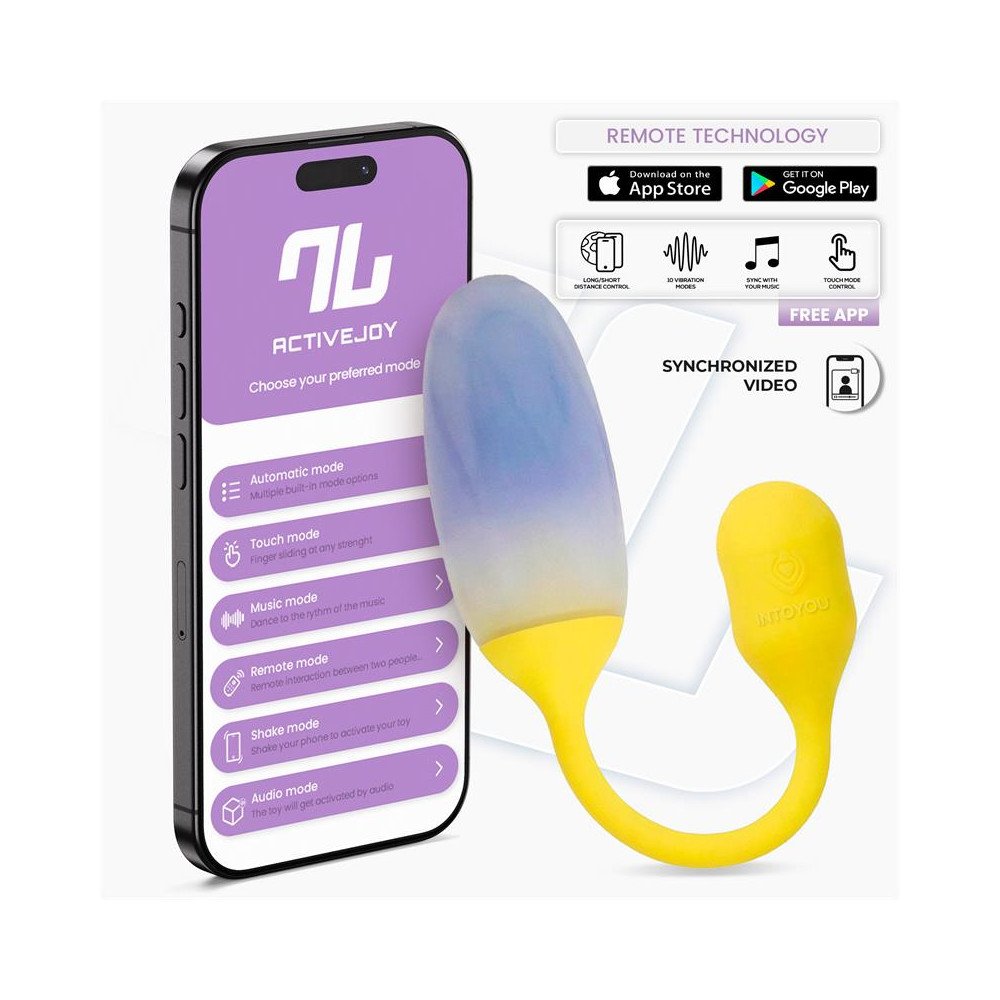 NexEgg Huevo Vibrador Doble Capa Silicona App Amarillo Purpura