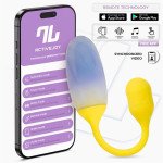 NexEgg Huevo Vibrador Doble Capa Silicona App Amarillo Purpura