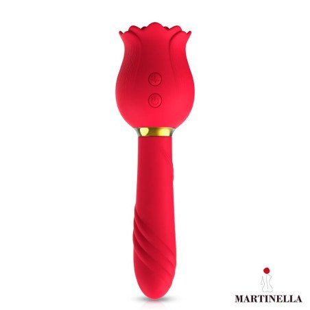 Rosa con Succion y Vibrador 2 en 1