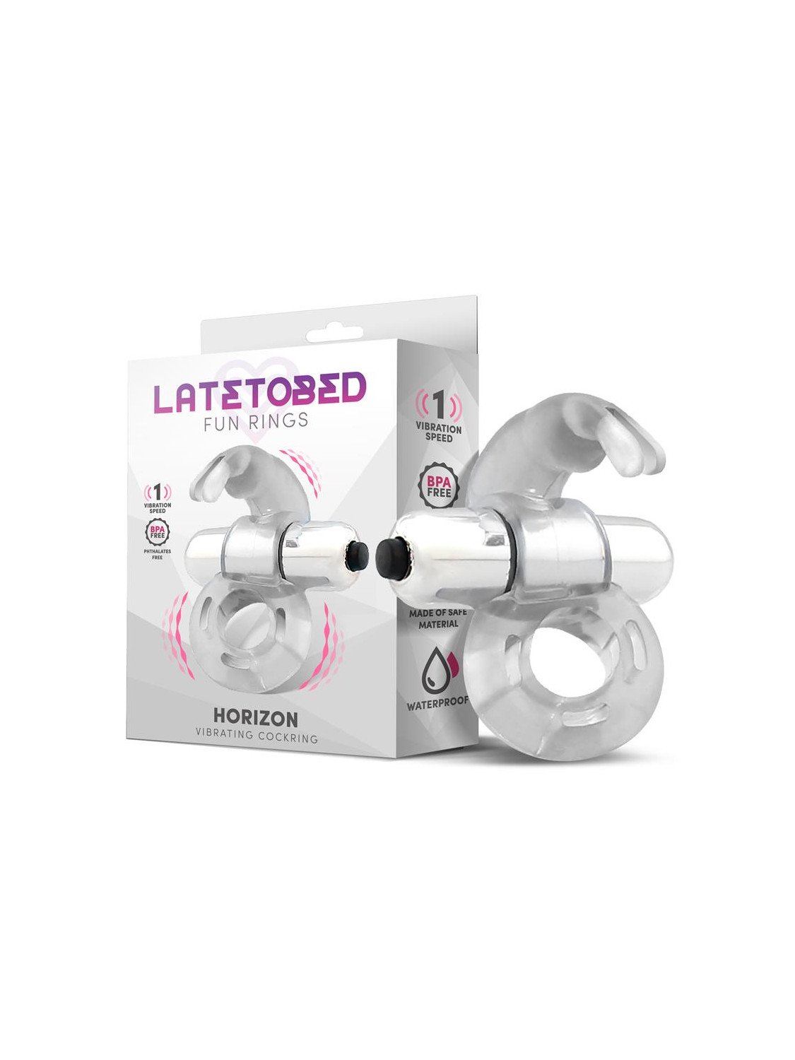 Horizon Anillo Vibrador con Conejito Transparente