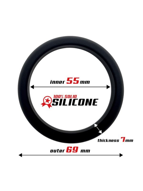 Anillo para el Pene Silicona Solida 55 cm Negro