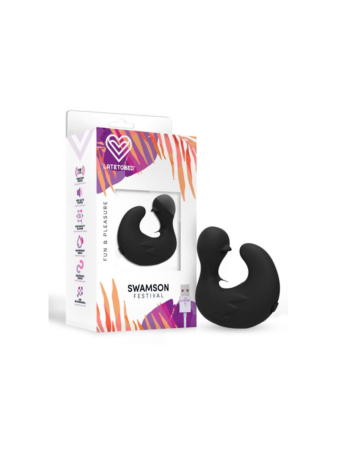 Swamson Dedal Patito Estimulador USB Silicona Negro