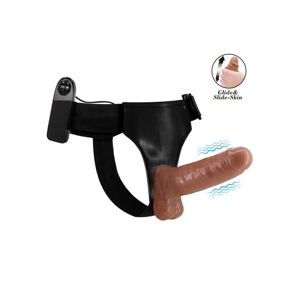 Arnes con Dildo Retractil con Vibracion