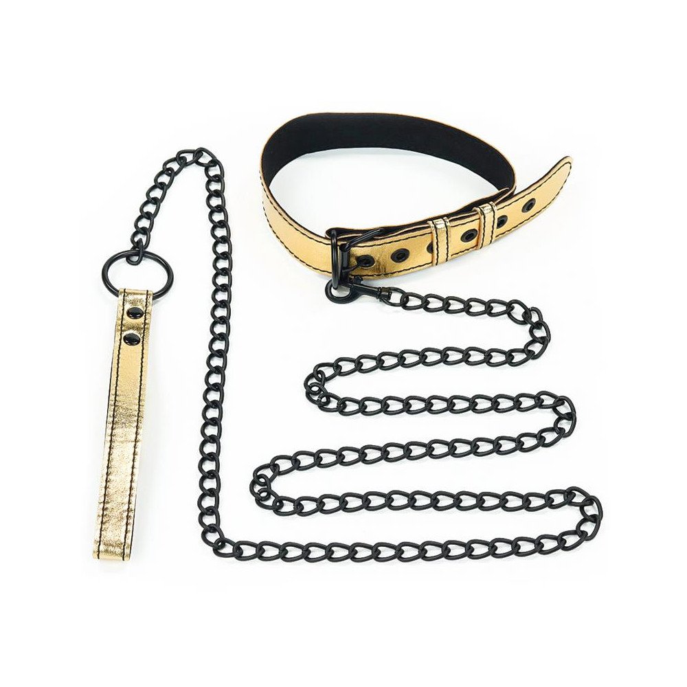 Collar con Correa Bondage Dorado