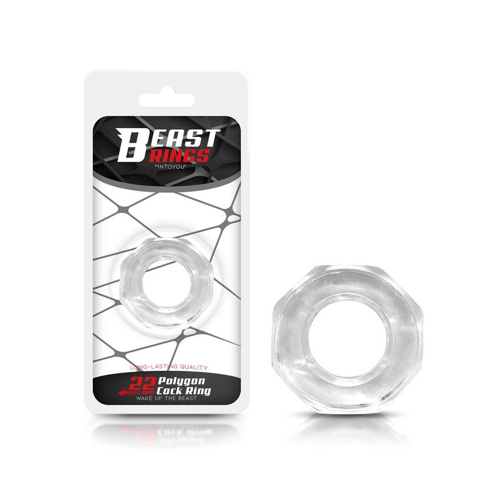 Anillo para el Pene Super Flexible Poligonal 22 cm Transparente