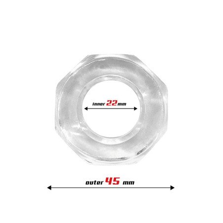 Anillo para el Pene Super Flexible Poligonal 22 cm Transparente