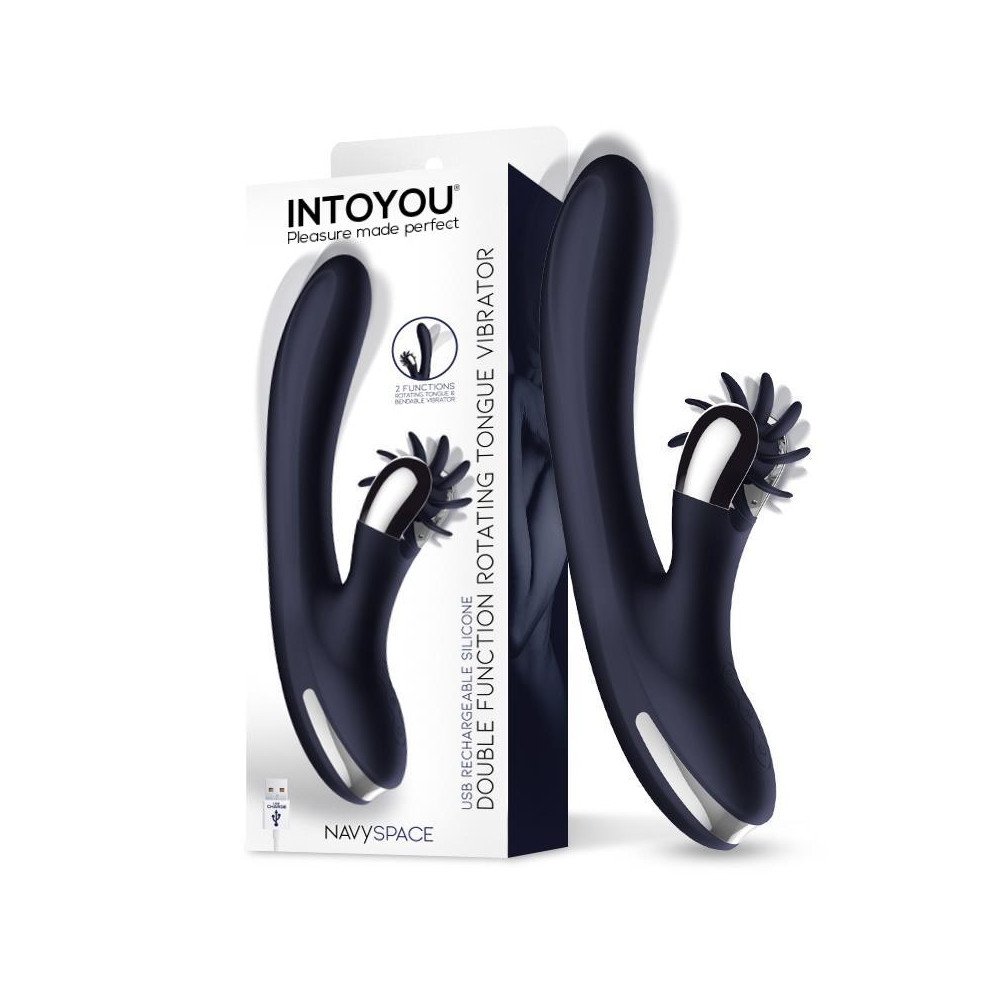 Navyspace Vibrador con Lenguas Rotadoras Azul