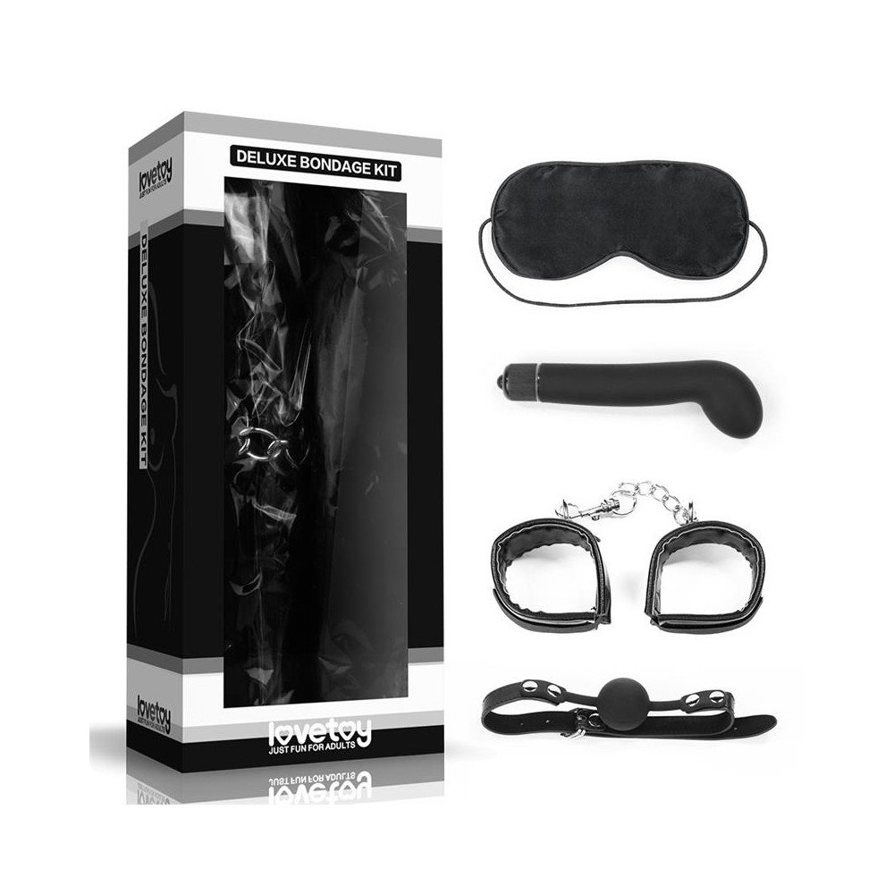 Kit Bondage Deluxe con Vibrador Negro