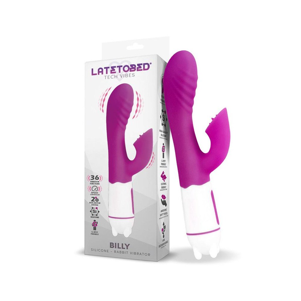 Billy Vibrador USB 36 Funciones Silicona Purpura