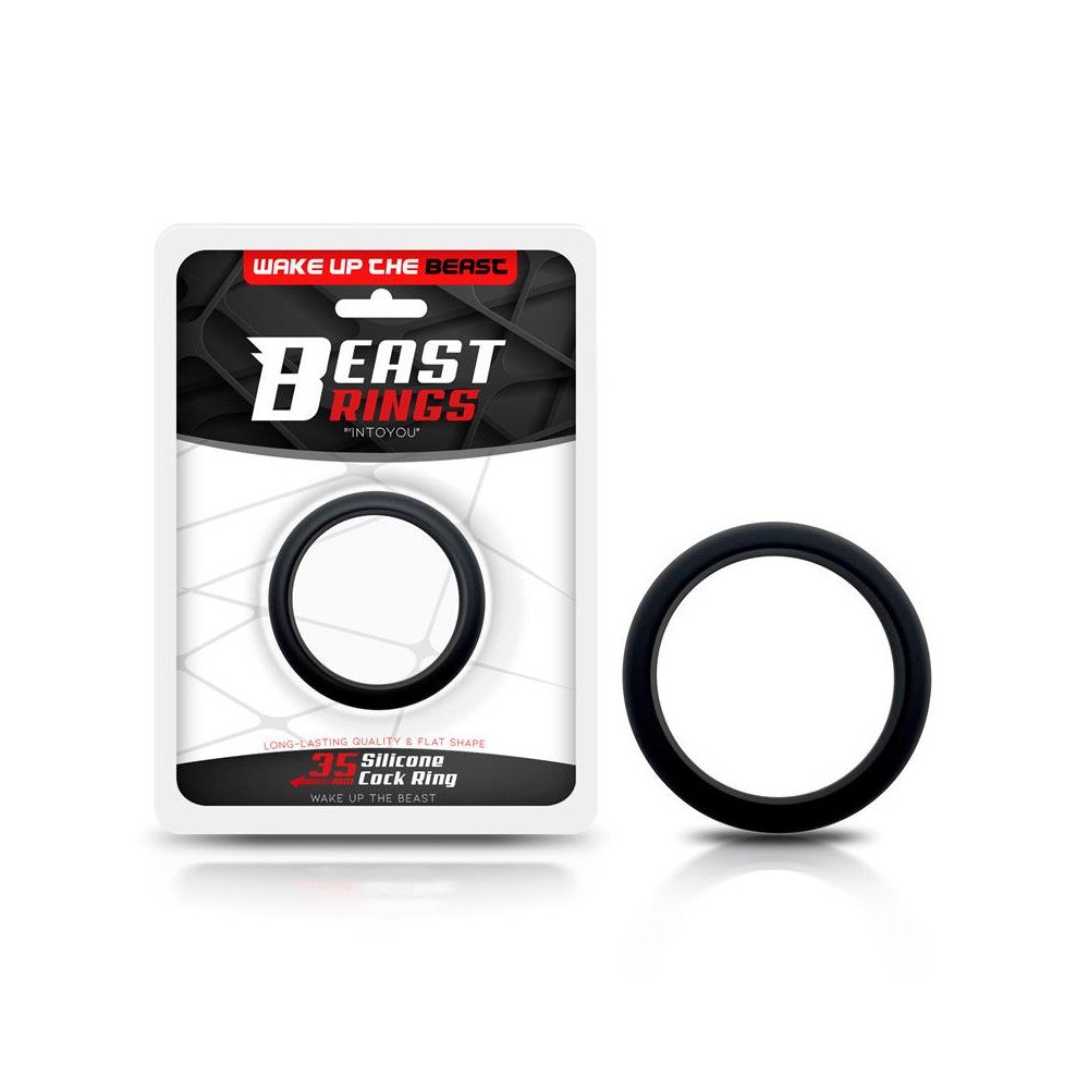 Anillo para el Pene Forma Plana Silicona Solida 35 cm Negro