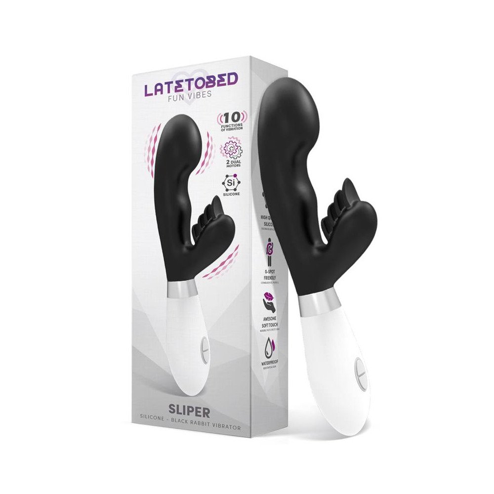 Sliper Vibrador Conejito Silicona Negro