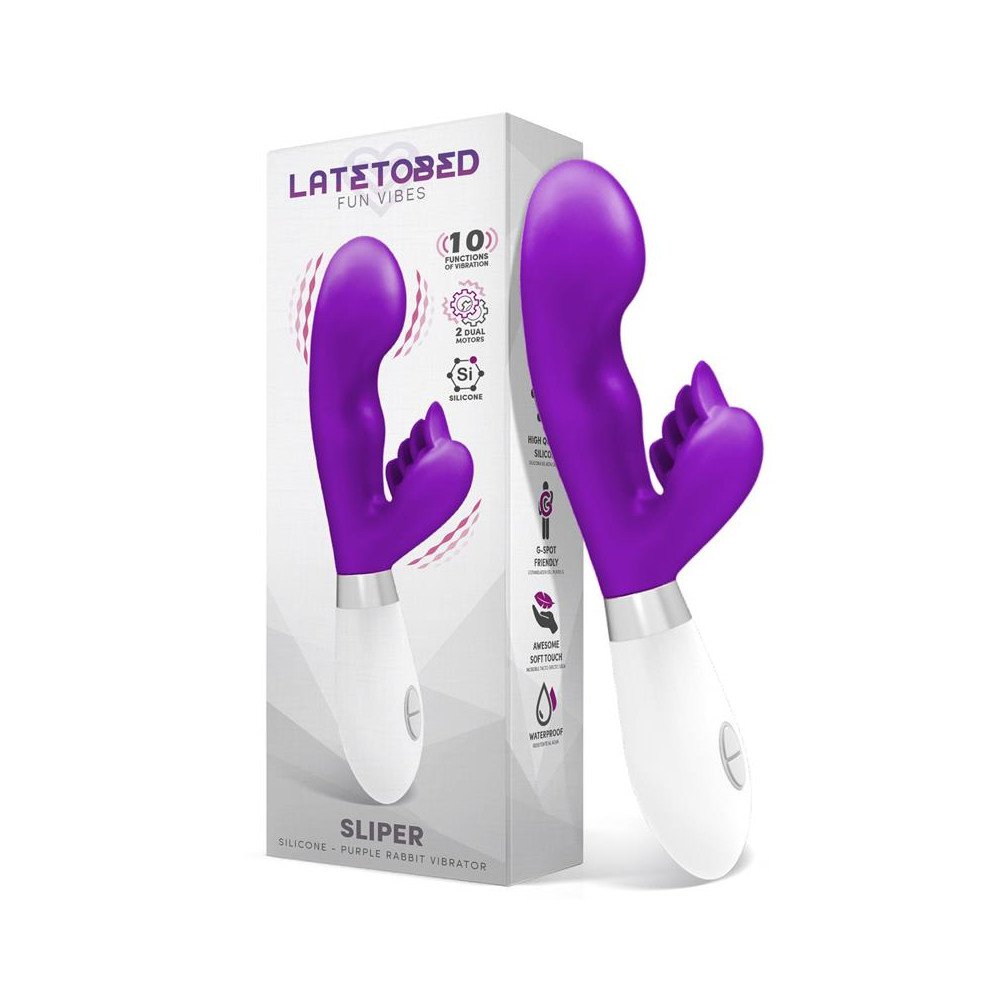 Sliper Vibrador Conejito Silicona Purpura