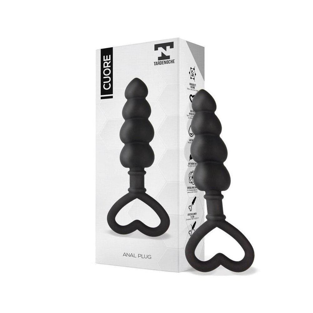 Cuore Plug Anal Silicona Negro