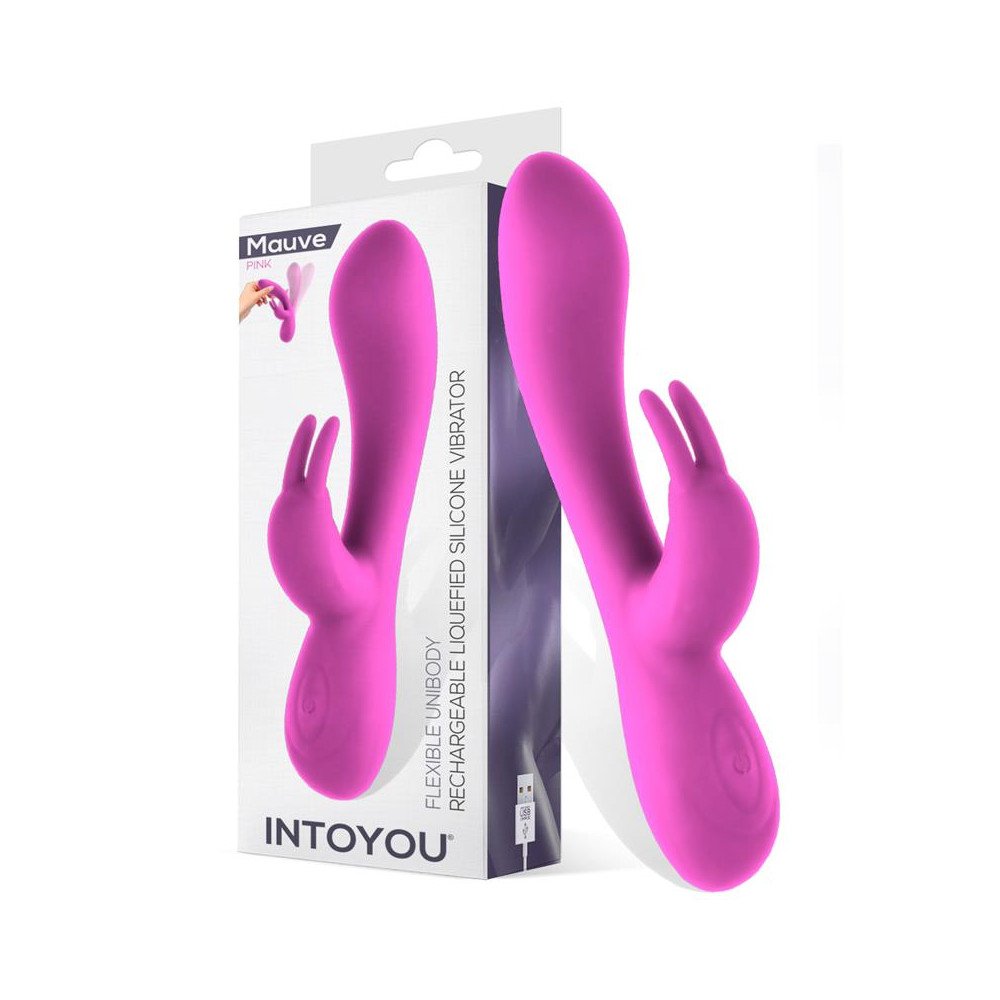 Mauve Vibrador Unibody Silicona Liquida USB Rosa