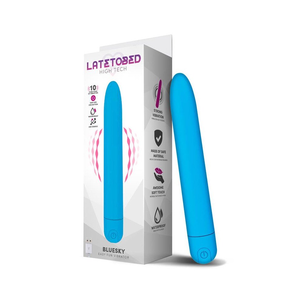 Bluesky Vibrador 10 Funciones 185 cm USB Azul Mate
