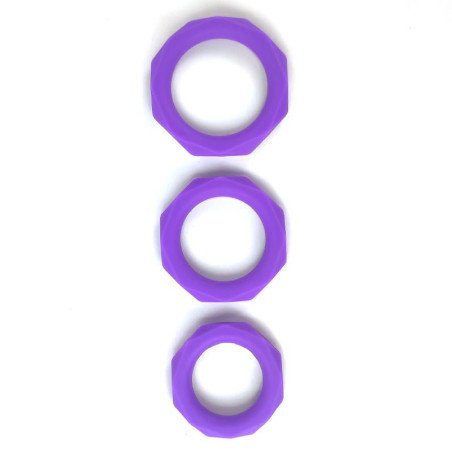 Set de 3 Anillos para el Pene Silicona Purpura