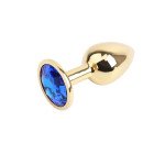 Plug Anal Dorado con Gema Azul